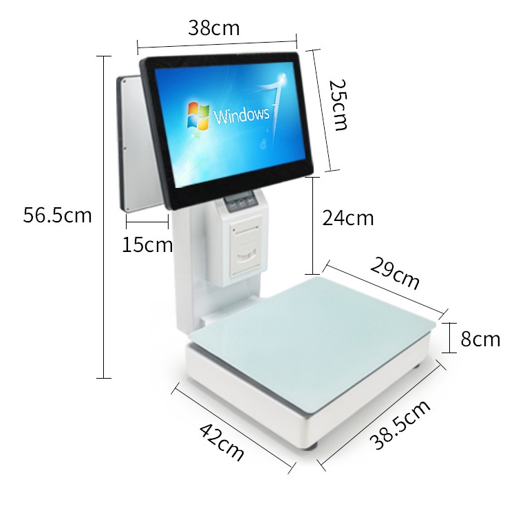 Ai智能识别称重收银机一体机双屏电脑收银秤水果零食店超市电子秤